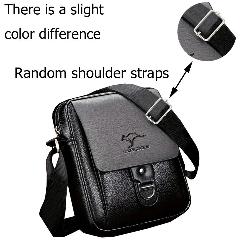 Men's Multi-Color Leather Crossbody Bag, Versatile Casual, Multi-Compartment, Daily Commuting, Stylish & Practical