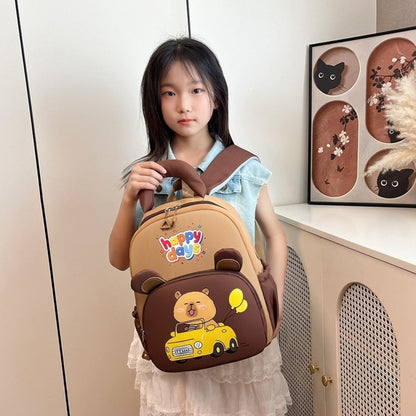 Mochila de Capivara Kawaii de Desenho Animado, Nylon Leve, Mochila Escolar de Capivara, Grande Capacidade, Multibolsos, Mochila para Jardim de Infância