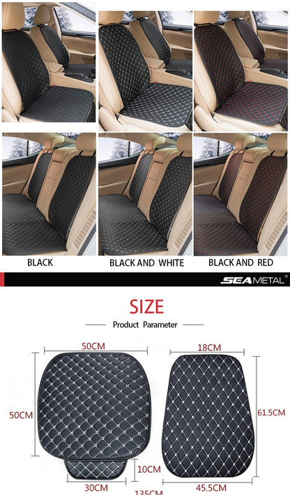 Leather Car Seat Covers Four Seasons Front/Rear Seat Protector Car Seat Cushion Pad Mat Auto Interior Accessories Universal