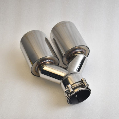 REMUS  Dual Exhaust Tip 3 Inch Inlet 3" outlet 9.5" Long Tail Pipe Double Wall Polished 304 Stainless Steel