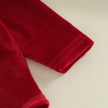 Infant Baby Girl Christmas Jumpsuit Outfits Letter Print Long Sleeve Romper Flare Pants Hat Toddler Clothes 0-18M