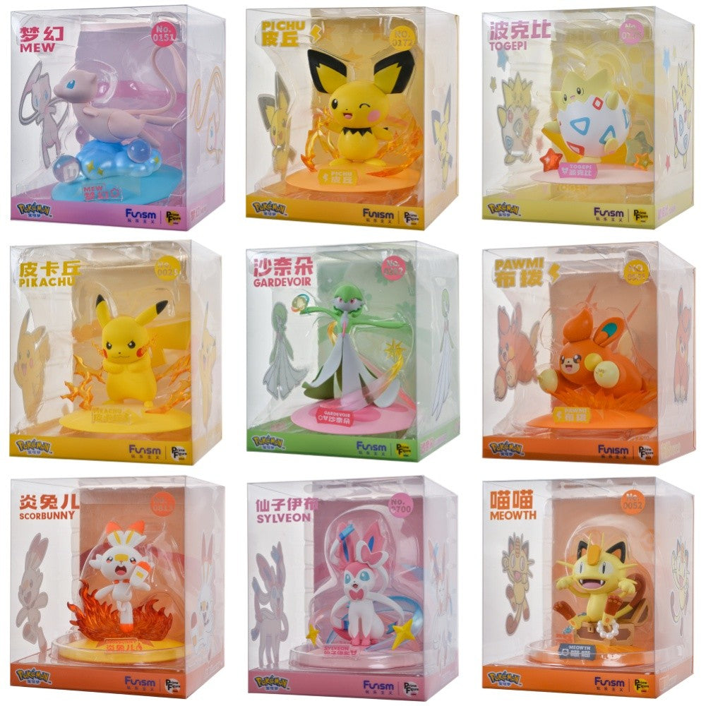 FUNISM Bonecos Genuínos Pokémon Pikachu Mewtwo Estatueta Gardevoir Weezing Modelo Anime Pocket Monster Brinquedo Infantil Coleção Presente