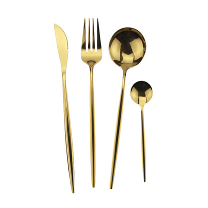 8 colheres de mesa de jantar, talheres de aço inoxidável, prateado, talheres dourados, utensílios de cozinha, talheres pretos.