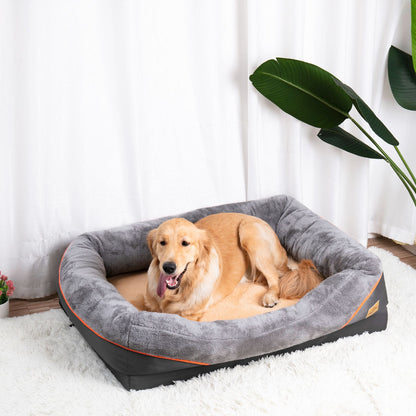 Cama Para Cachorro Grande Macia Confortável Antialérgica Quente de Lã Capa Removível Lavável Cama Para Animais de Estimação Impermeável