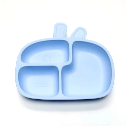 Silicone Baby Dinner Plate Food Grade Baby Supplement Bowl Set Children's Divided Dinner Plate Suction Cup One Piece