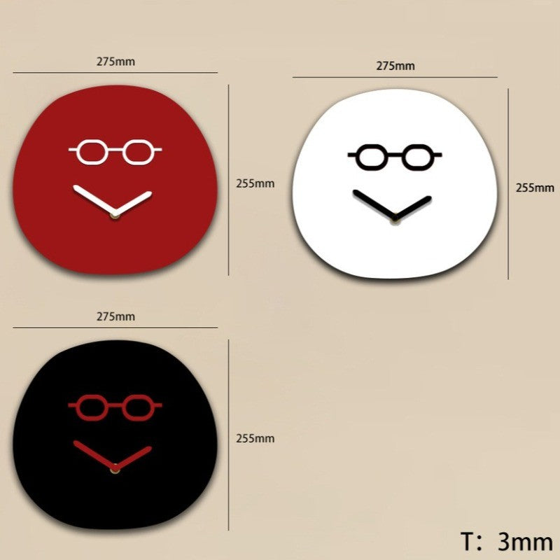 Creative Minimalist Decoration Playful and Smiling Face Clock Living Room Foyer Decoration Acrylic Silent Gift Clock