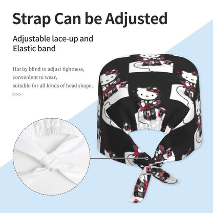 Custom Hello Kitty Medical Staff Scrubs Hat Women Men Cartoon Chara For Chef Hat Scrub Caps