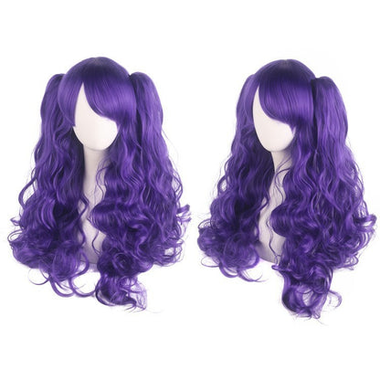 Cosplay Anime Wig Lolita Cute Lolita Double Ponytail Long Curled Hair Fake Hair Synthetic fiber wig