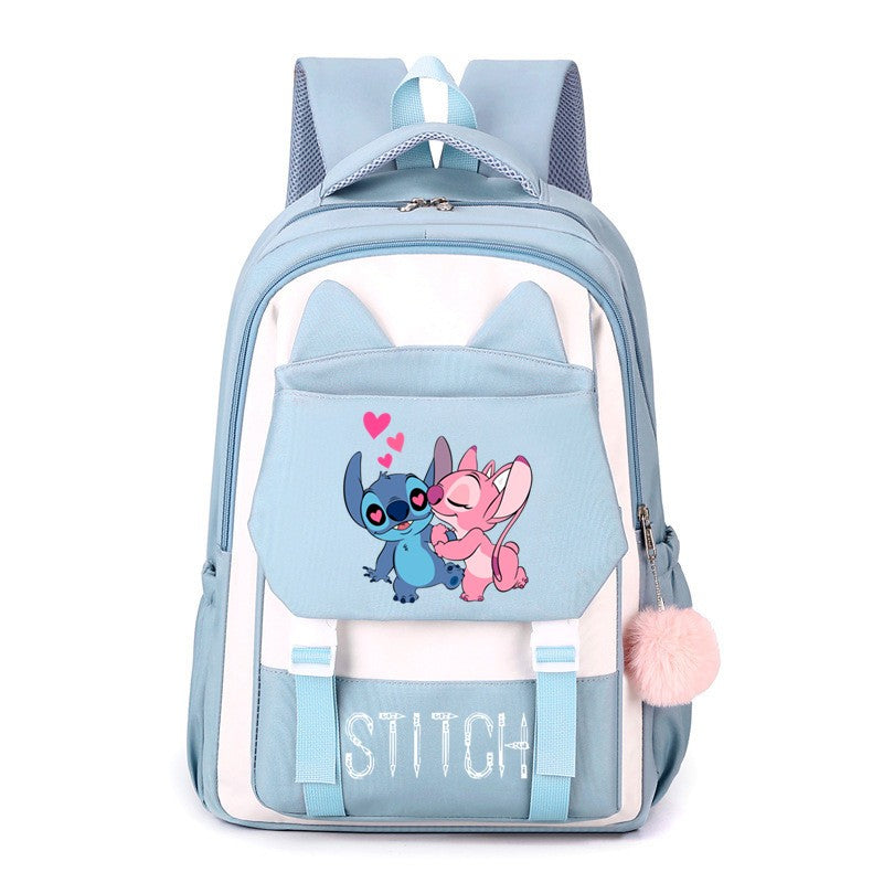 Mochila Stitch, Mochila Escolar Desenho Animado Kawaii, Mochila Grande Capacidade para Atividades ao Ar Livre, Material Escolar, Mochila de Viagem, Presente de Aniversário