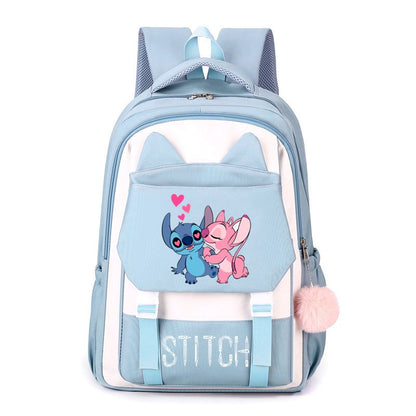 Mochila Stitch, Mochila Escolar Desenho Animado Kawaii, Mochila Grande Capacidade para Atividades ao Ar Livre, Material Escolar, Mochila de Viagem, Presente de Aniversário