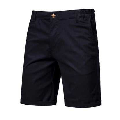 AIOPESON Summer 100% Cotton Solid Shorts Men High Quality Casual Business Social Elastic Waist Men Shorts 10 Colors Beach Shorts