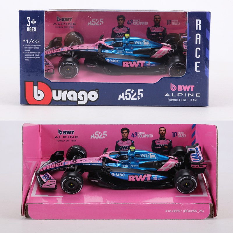 Burago 1:43 F1 Carro de Corrida Alpine A525 N.43 Pierre Gasly Equipe de Fórmula 1 Carro Modelo em Liga