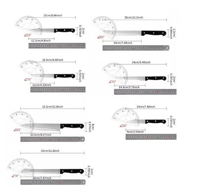 Conjunto de Facas de Cozinha 15 Peças com Bloco de Madeira, Conjunto de Facas de Bife de Aço Inoxidável e Tesoura, Conjunto de Facas Profissional