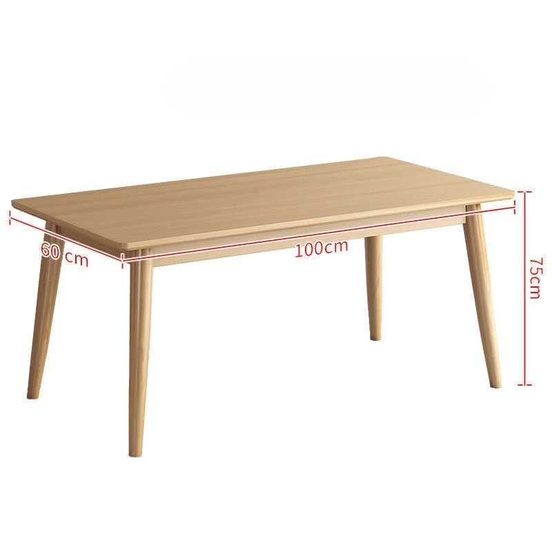 Nordic Solid Wood Dining Table And Chairs 4 Piece Set Modern Minimalist Rectangular Compact Space Saving Kitchen Dining Room