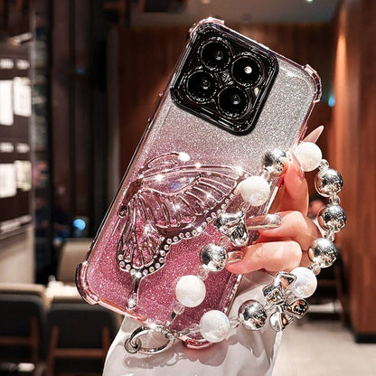 Capa Protetora à Prova de Choque com Glitter e Borboleta para Xiaomi 17 pro max Xiaomi17 13T 14T 15T Pro 15 Ultra