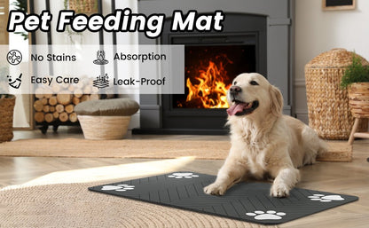 Jogo Americano para Cães e Gatos, Tapete Comedouro, Bebedouro, Alimentação para Cães e Gatos, Tapete de Secagem Rápida, Impermeável, Almofada para Comedouro de Animais de Estimação