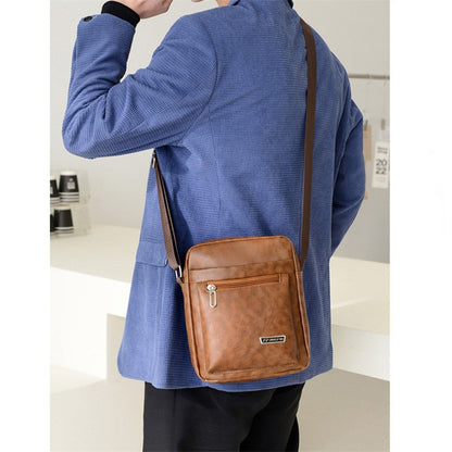 High Quality Men Shoulder Bag Men PU Leather Flaps Men's Crossbody Bags Business Flap Male Solid Messenger Bag Travel Bag