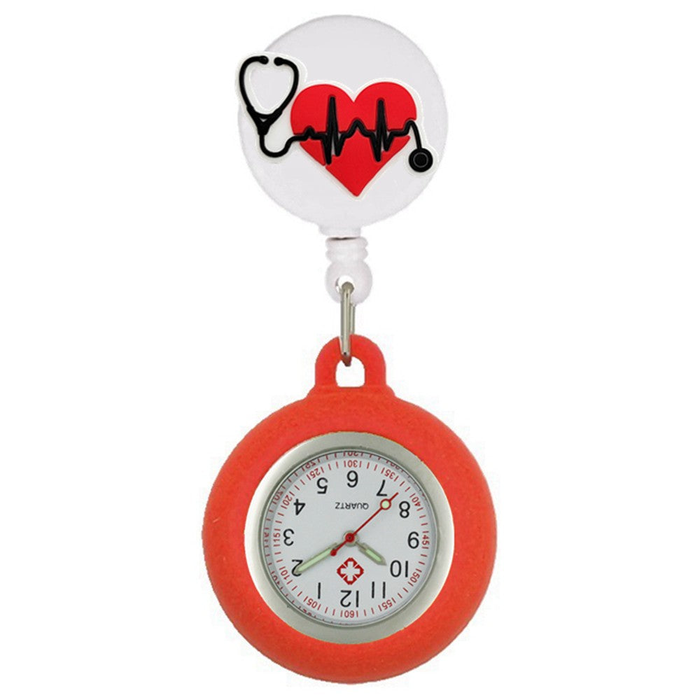 Lovely Hospital Medical Nurse Doctor Icons Cartoon FOB Pocket Watches Fashion Accessories Unisex Women Mens Clip Hang Clock Gift