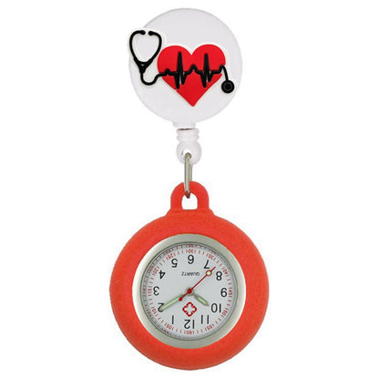 Lovely Hospital Medical Nurse Doctor Icons Cartoon FOB Pocket Watches Fashion Accessories Unisex Women Mens Clip Hang Clock Gift