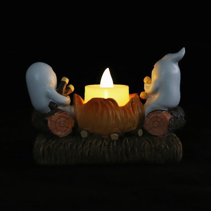 Ghost Candle Holder Without Candles, Decorative Metal Stand, Halloween Home Decoration, Unique Ghost Design, Perfect for Spooky