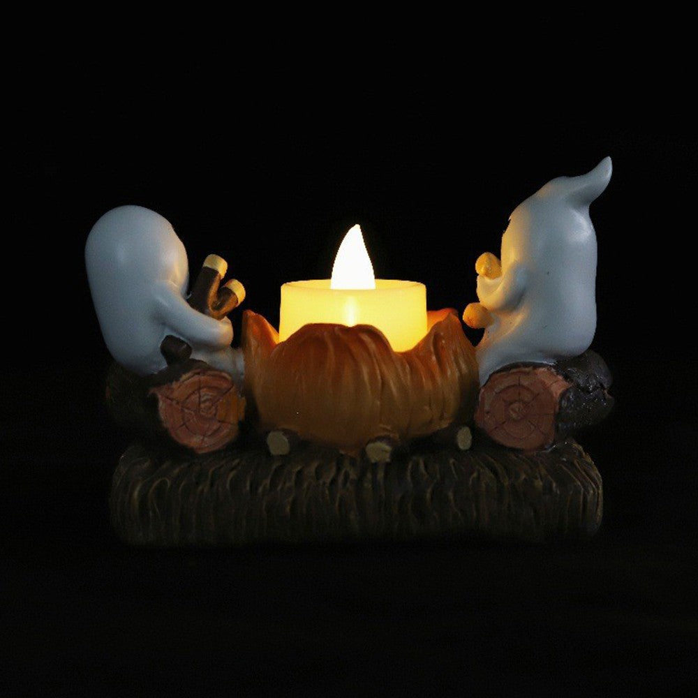 Ghost Candle Holder Without Candles, Decorative Metal Stand, Halloween Home Decoration, Unique Ghost Design, Perfect for Spooky