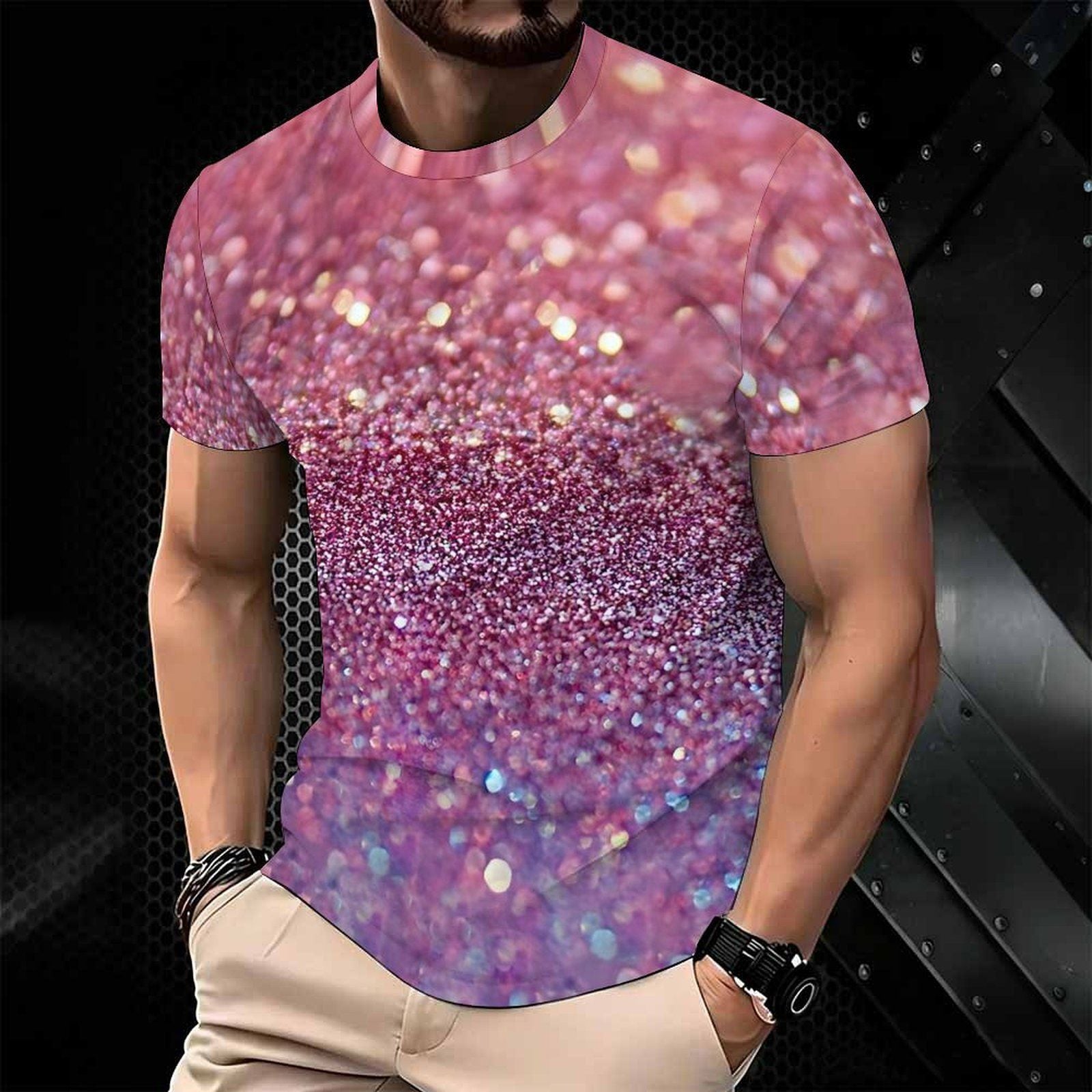 Men Print T Shirt Short Sleeve Crew Neck Casual Summer Fashion Tees Tops For Daily Outdoor Wear