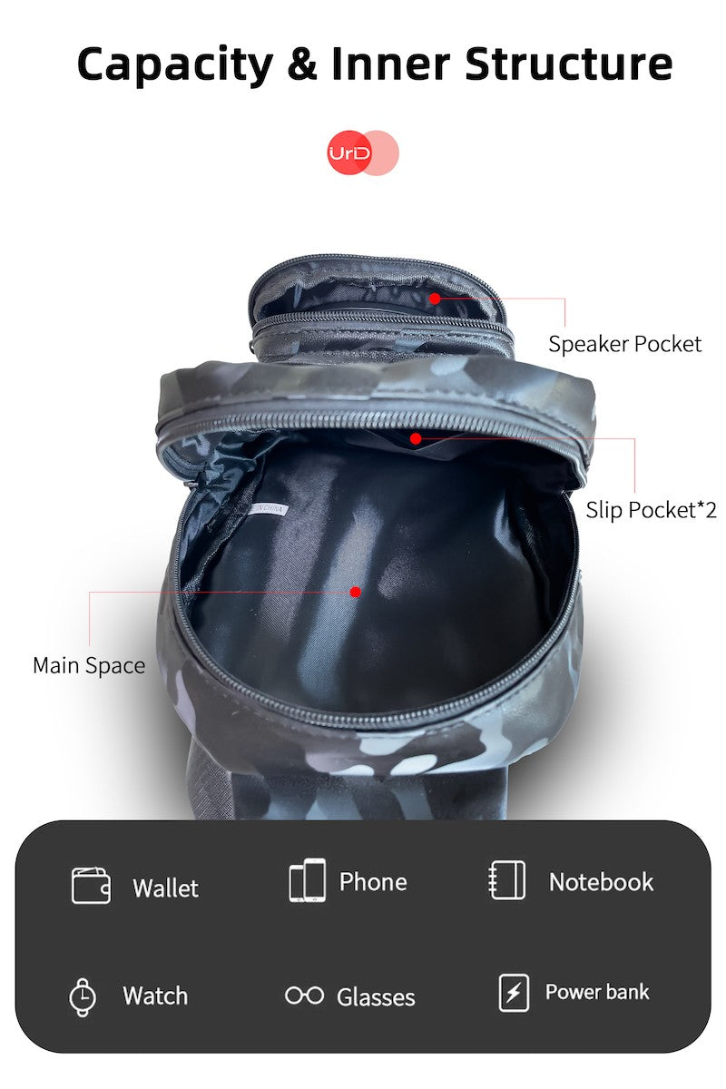 Wireless Bluetooth Speaker Bag Chest Bag for Men Crossbody Bag Waist Bag Hifi Sound Quality Cycling Music Bag Back to School Bag