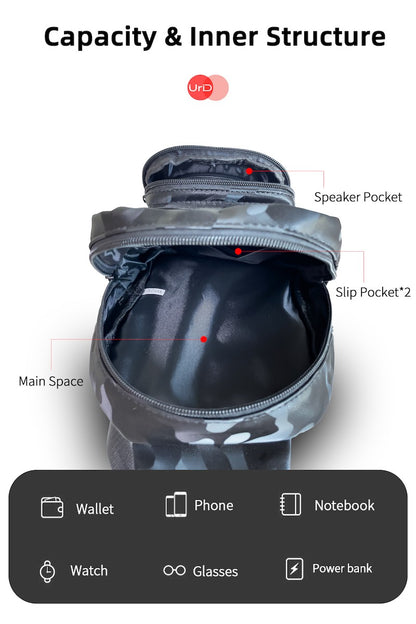 Wireless Bluetooth Speaker Bag Chest Bag for Men Crossbody Bag Waist Bag Hifi Sound Quality Cycling Music Bag Back to School Bag