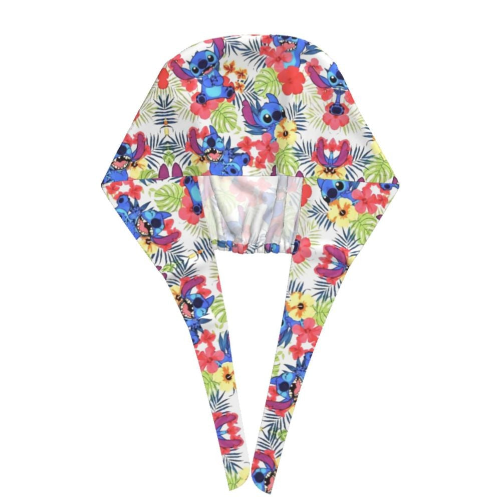 Custom Retro Cartoon Cleaning Working Cap Comfortable  Stitch Ohana Scrub Cap Surgicals Hat Nurse Scrubs Hat For Dentist