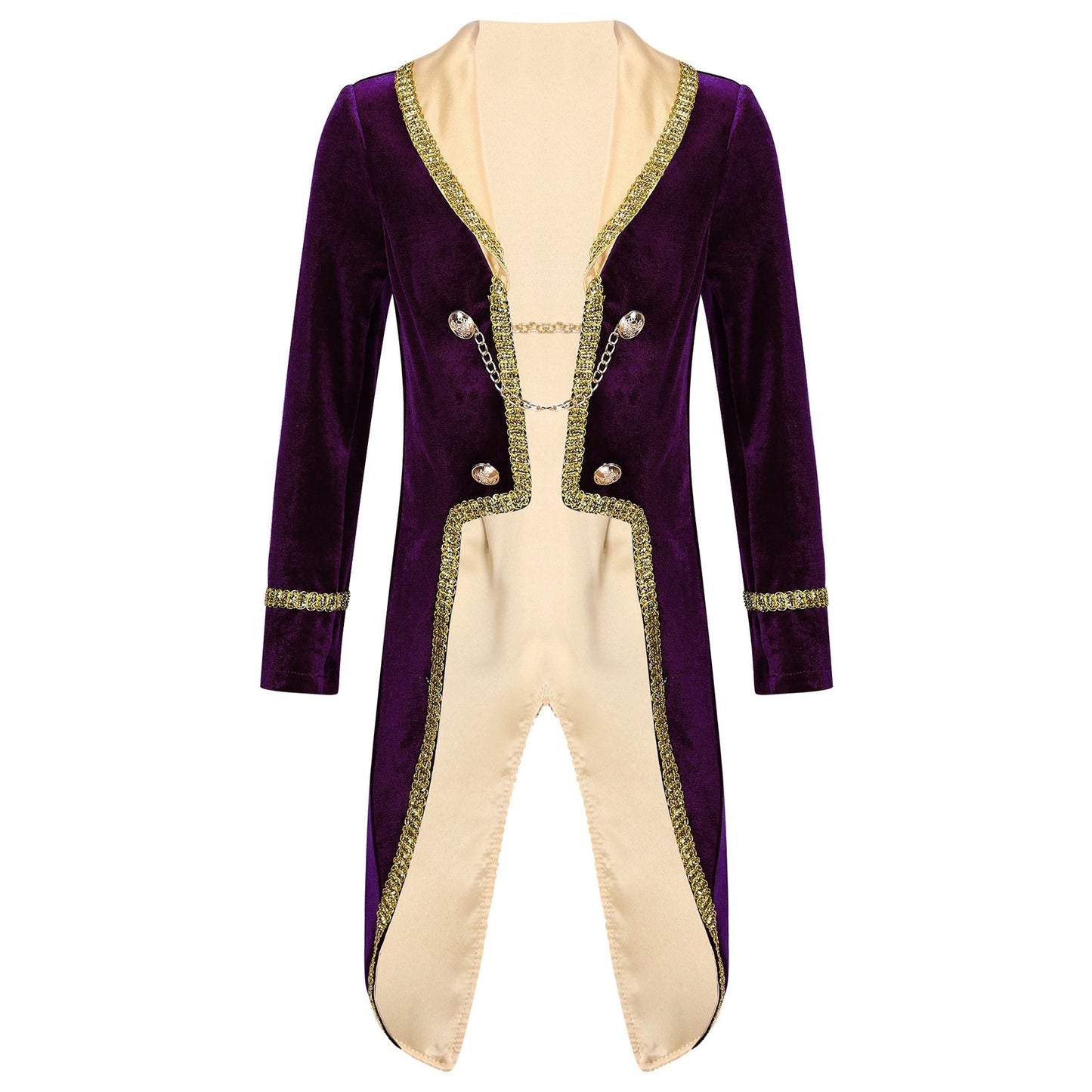 Boys Girls Prince Tuxedo Jacket Turn-Down Collar Coat Halloween Masquerade Theme Party Cosplay Costume Birthday Party Tailcoat