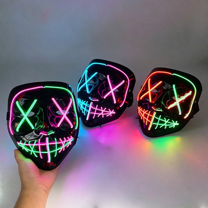 Wireless Purge Luminous LED Mask Adult Full Face Headgear Costumes Cosplay Mask Carnival Horror Masquerade Glow In The Dark