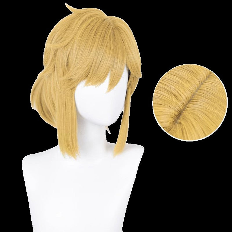 Peruca de Cosplay Link de Alta Qualidade Peruca Loiro Marrom Cosplay Anime Perucas Sintéticas Resistentes ao Calor Perucas de Halloween