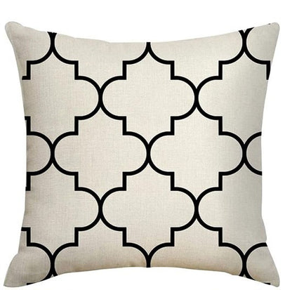 Black Beige Throw Pillows Covers Geometric Linen Wave Cushion Covers for Sofa Outdoor Patio