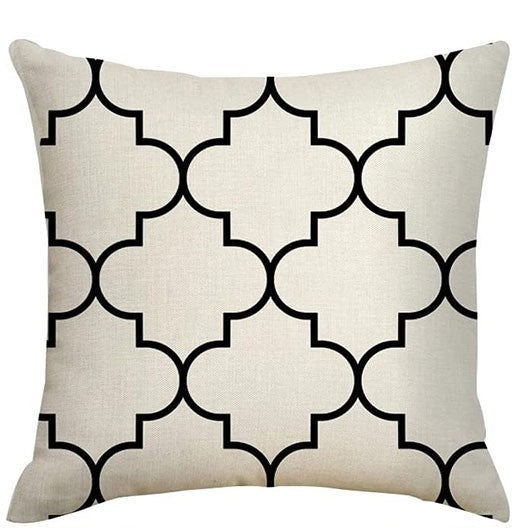 Black Beige Throw Pillows Covers Geometric Linen Wave Cushion Covers for Sofa Outdoor Patio