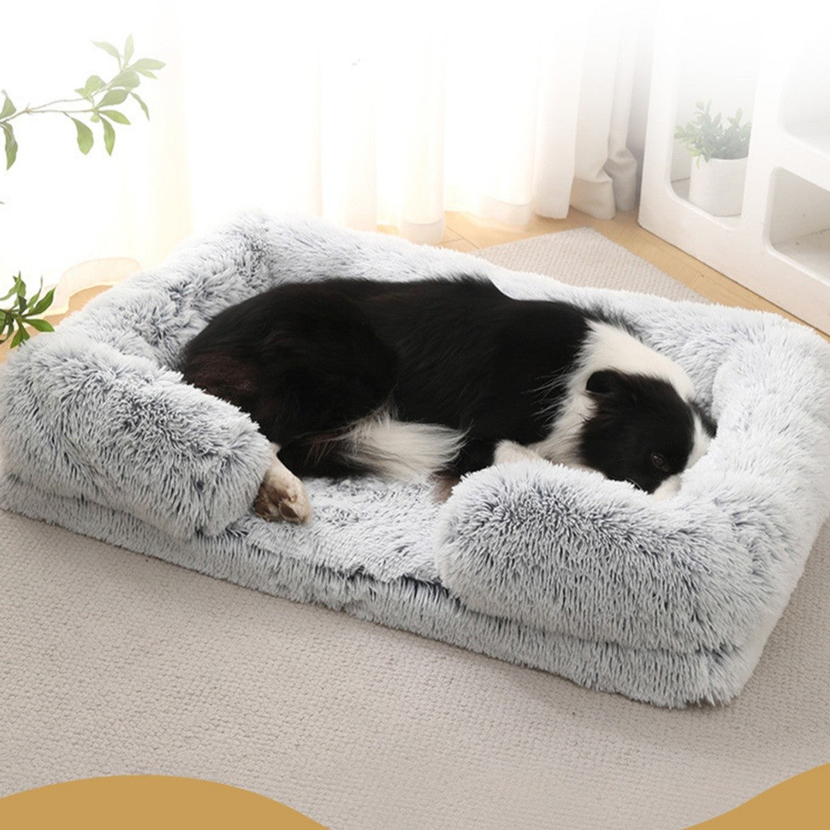 Cama Quadrada para Cachorro, Cama Aconchegante para Animais de Estimação, Almofada Grossa de Inverno, Casa para Cães, Sofá para Gatos para Cães Fofos, Cama para Dormir, Sofá com Tapete Removível