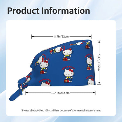 Custom Hello Kitty Medical Staff Scrubs Hat Women Men Cartoon Chara For Chef Hat Scrub Caps