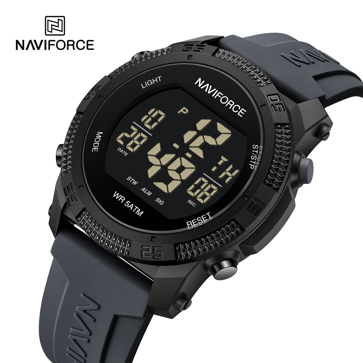 NAVIFORCE Brand Original Men Fashion Watch Water Resistant Personality Wristwatches Luxury Silicone Strap Electronic Clock 2024