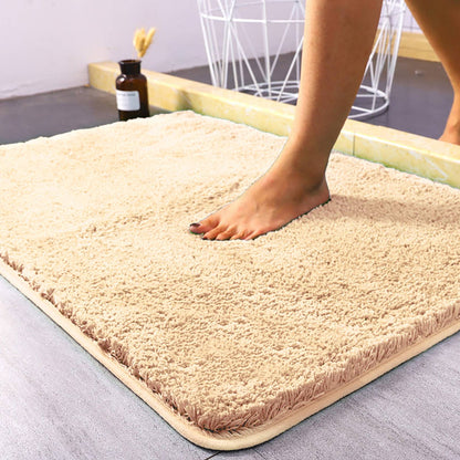 Bathroom Rug Super Absorbent Soft Microfiber Shaggy Bath Mat Non-Slip Machine Washable Bath Rug