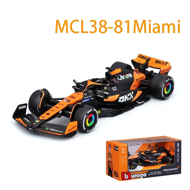 Rb21 Red Bull F1 Japonês Bburago 1:43 Mclaren Mcl39 Miniatura de Liga Diecast Modelo #4 #81 Campeão Mcl38 Miami Gp Mônaco Carro de Brinquedo