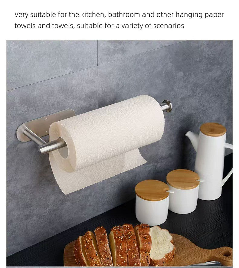 Kitchen Paper Towel Holder Adhesive Tissue Hanger Toilet Roll Paper Dispenser Cabinet Storage Napkin Rack Bathroom Accessories