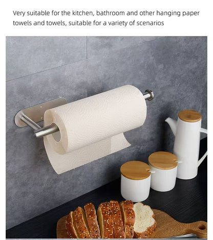 Kitchen Paper Towel Holder Adhesive Tissue Hanger Toilet Roll Paper Dispenser Cabinet Storage Napkin Rack Bathroom Accessories