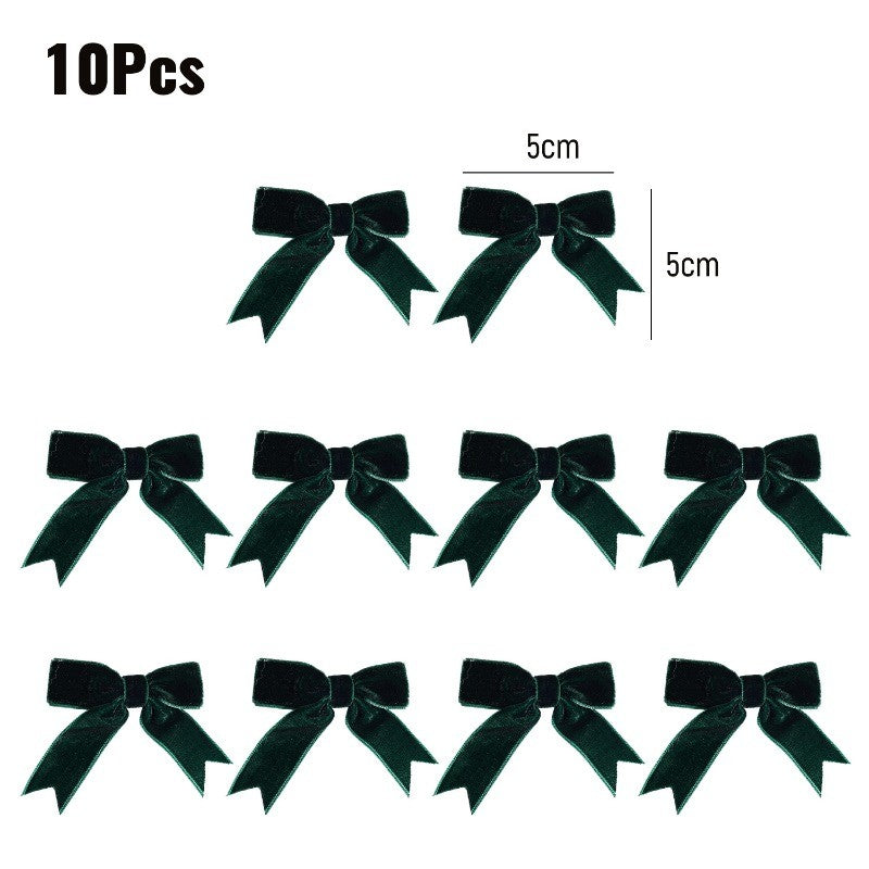 10/100x Red Christmas Bow Velvet Christmas Wreath Bow Christmas Tree Topper Bows Garland Hanging Ornaments DIY Craft Party Gifts