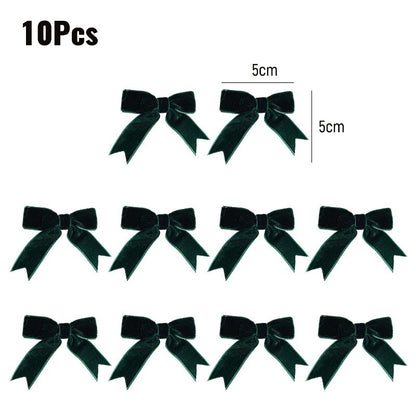 10/100x Red Christmas Bow Velvet Christmas Wreath Bow Christmas Tree Topper Bows Garland Hanging Ornaments DIY Craft Party Gifts