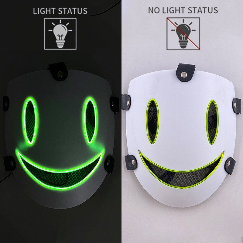 Anime High Rise Invasion Sniper LED Light up Mask Japanese Killer Japanese White Masks Carnival  Halloween Party Costume Props
