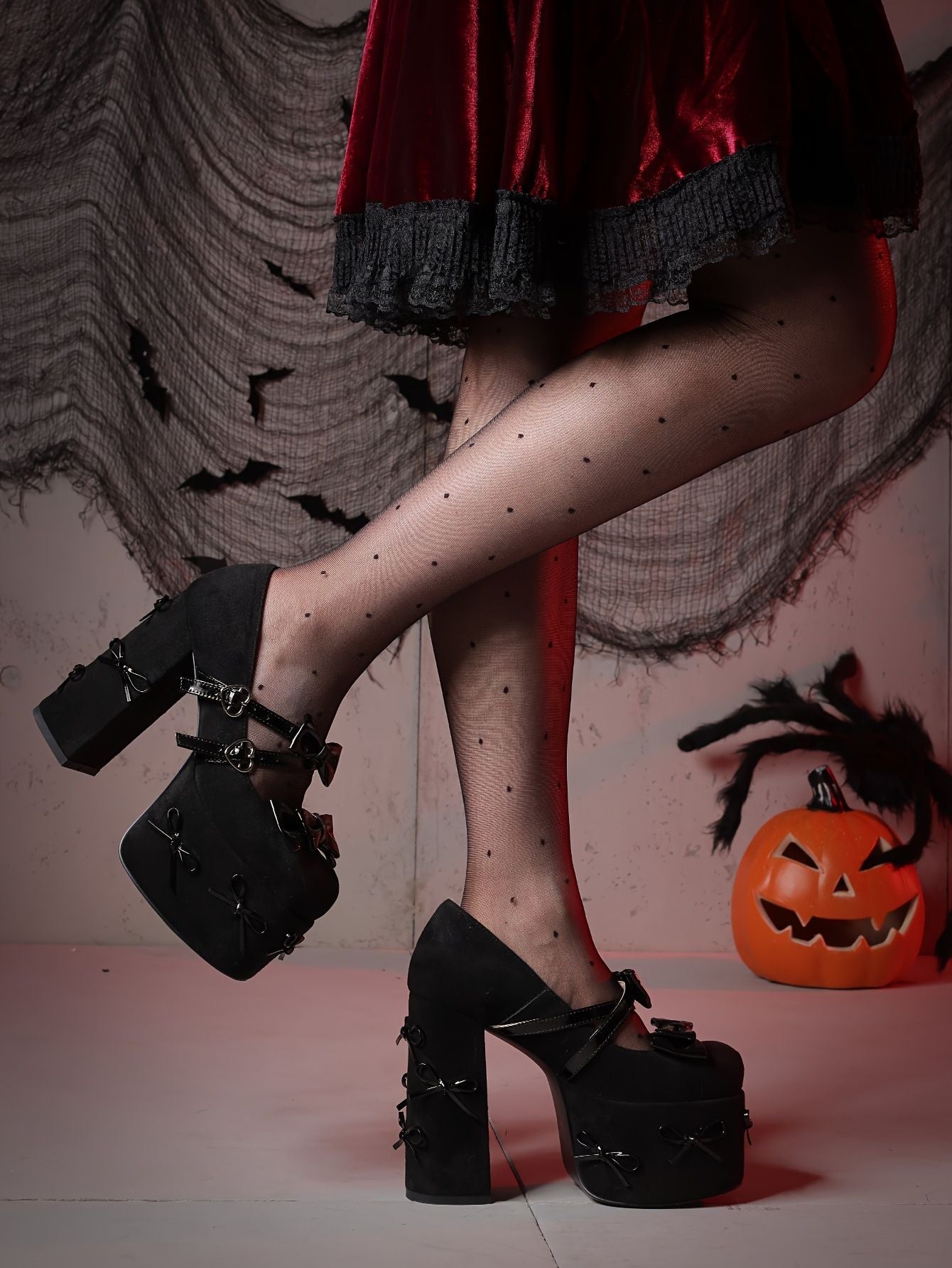 Womens Mary Jane Heels Black Platform Chunky Heels Goth Platform Shoes Chunky High Heel Mary Jane Heels Gothic Heels