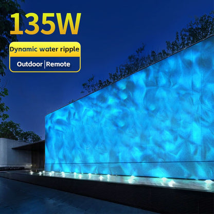 Square Water Ripple Projector Dynamic Water Ripple Logo Indoor Ground Corridor Outdoor Atmosphere Lighting Waterproof Projection