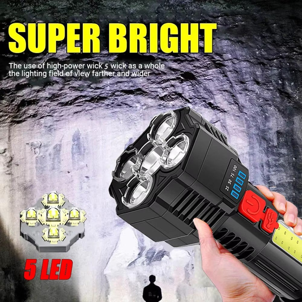 COB High Power LED Flashlight USB Rechargeable Waterproof Lamp For Camping Hiking Fishing Portable Flashlight Emergency Lantern