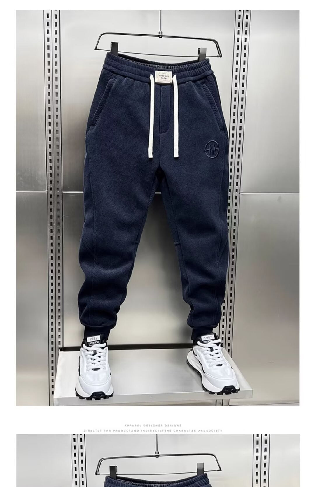 Calças Casuais Masculinas Americanas Calças de Algodão de Alta Qualidade para Outono Inverno Uso Diário Masculino Casual Calças de Moletom Soltas de Tamanho Grande