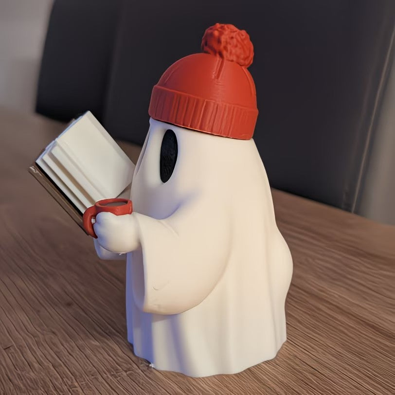 Cute Ghost Reader Figurine Collectible Figurines Ornaments Fashionable And Fun for Christmas Decor Or Living Room/Desk Display