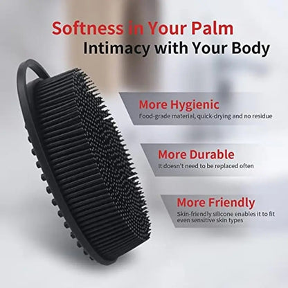 Soft Silicone Body Scrubber Exfoliating Baby Shower Gentle SPA Massage Brush Cleanser Body Wash Brush Back Scrubber Bath Tool